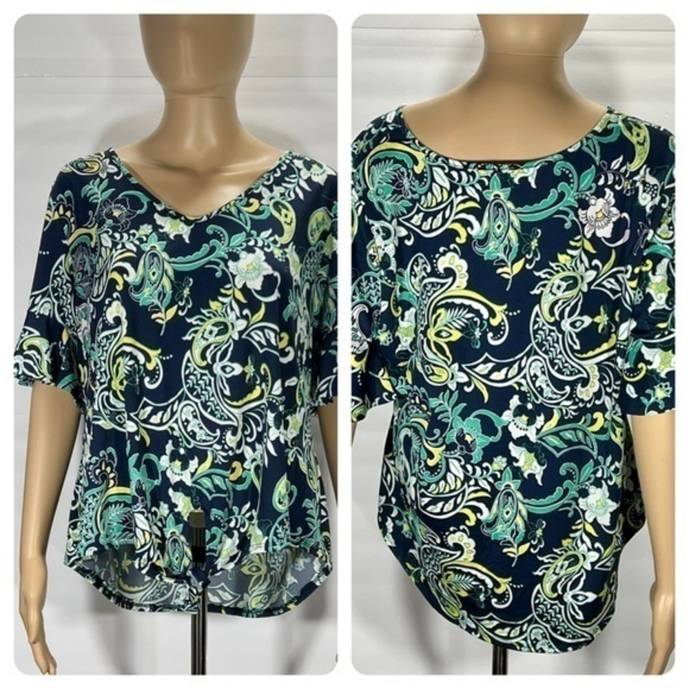 PRESEPTION CONCEPTS FLORAL PAISLEY TOP BLOUSE SIZE XL